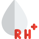 Positive type rh blood isolated on a white background icon