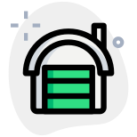 Multiple boxes storage in caddle shed storage warehouse facility icon