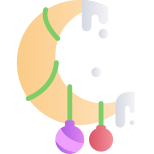 Moon decoration icon