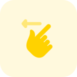 Single finger touch with slide left feature icon