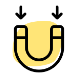 U shaped magnet with strong point poles icon