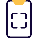 Scanning feature available on modern smartphone layout icon