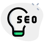 Seo ideas and innovation with lighting bulb isolated on a white background icon