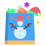 Flat Christmas shopping icon