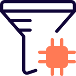 Filtering microprocessor power to enhance speed isolated on a white background icon