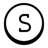 S в круге icon