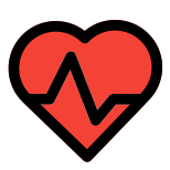 Cardiology department in the hospital with a heart and an oscillating wave logotype icon