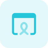 Cancer awareness programme on a website isolated on a white background icon