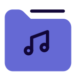 Music folder for collection of songs from different artists icon