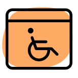 Disability wheelchair logotype website for physical disable icon