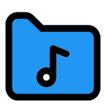 Music file stored on a folder for playback icon