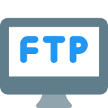 データ ファイル転送用の FTP サーバーに接続された外部デスクトップ コンピューター データ カラー タル リヴィボ icon