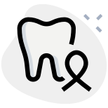 Maintaining a better oral hygiene with Ribbon logo isolated on a white background icon