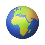 全球显示欧洲非洲表情符号 icon