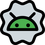 Android humanoid shape badge or sticker layout icon