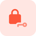 Encryption on a system with a key lock mechanism icon