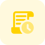 Contract duration with agreement and time clock icon