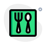 Food court with cutleries like spoon and fork icon