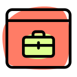 Online job portal website briefcase on a web browser icon