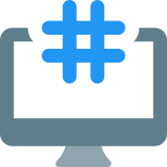 Social media content indexing with hashtag sign icon