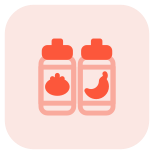 Sauce bottle for the tomato and chili icon