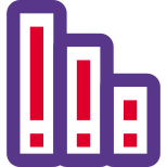 File arranged according to size in shelf office management icon