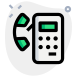 Payphone with receiver and a base unit isolated on a white background icon