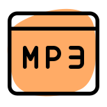 Music library of mp3 collection on web portal icon