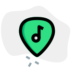 Guitar playback song on a music playlist icon