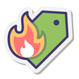 Etiqueta de precio caliente icon