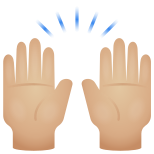 Raising Hands Medium Light Skin Tone icon