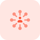 People with group in relation surround in circle icon