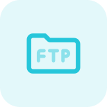 FTP file transfer folder isolated on a white background icon