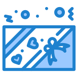 外部礼物情人节扁平图标蓝色扁平图标 1 icon