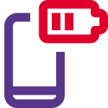 Mobile phone battery level at medium state layout icon