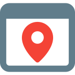 Location pinpoint logotype isolated on a web browser icon