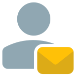 Email message of a user received online icon