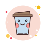 Café kawaii icon