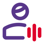 Audio shared by single user for the work purpose icon