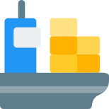 Ship large container box cargo transportation service icon
