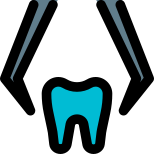 Removing the broken tooth from the cavity icon