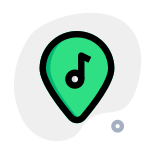 Location of a music bar on the map icon