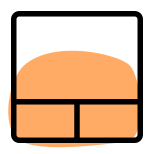 Content body frame with bottom partition section icon