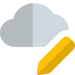 Edit cloud application internal setting isolated on a white background icon