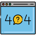 외부 오류-404-컴퓨터-과학-플랫아이콘-선형-색상-플랫-아이콘 icon