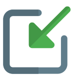 Inside arrow reduce scalable compress point feature icon