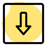 Downward direction arrow for a hospital navigation layout icon