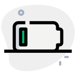 Phone Low battery power level indication isolated on a white background icon