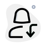 Curve download arrow for female user profile data download icon