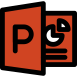 Microsoft PowerPoint is a presentation program for companies icon